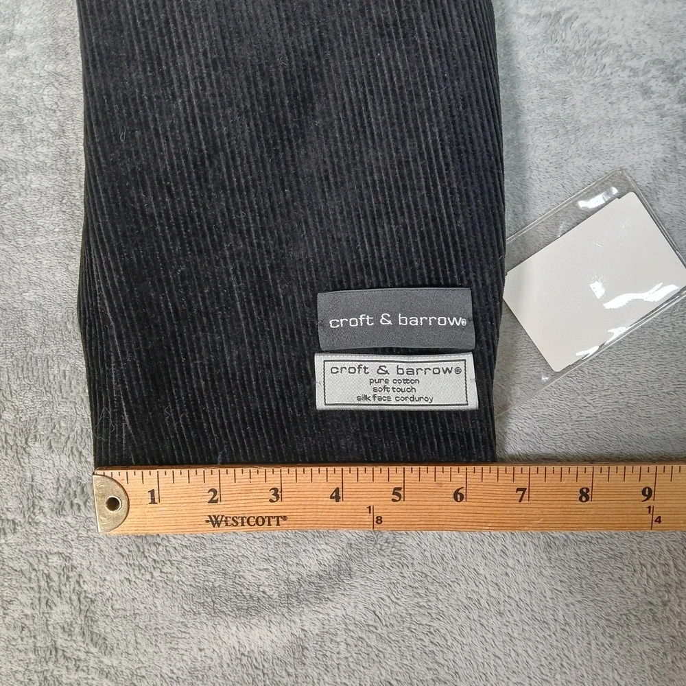 Croft & Barrow Y2K Sport Coat Mens 48L Corduroy Blazer Black Cotton NEW
